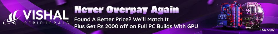 Never Overpay Again Vishal Peripherals Advertisement Banner